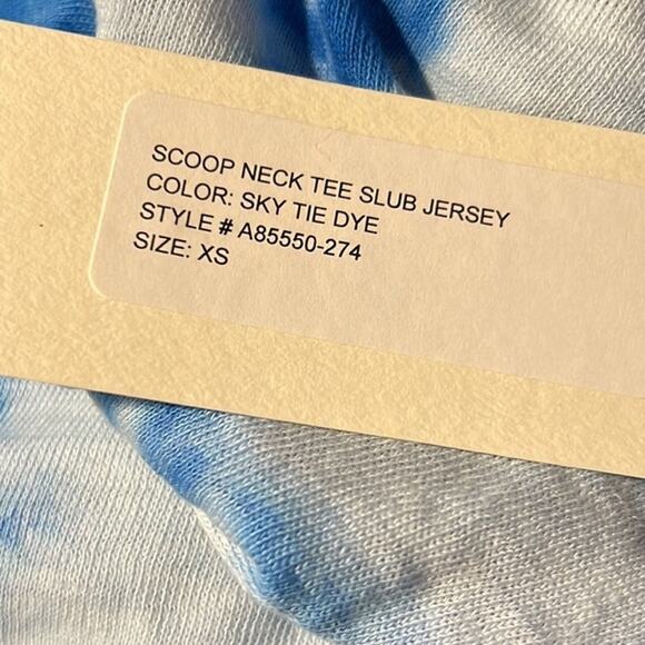 AMO Scoop Neck Tee Slub Jersey - Sky Tie Dye Size XS NWT $160 - Picture 7 of 11